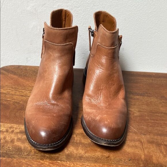 Franco Sarto Cognac Leather Booties - Picture 6 of 11